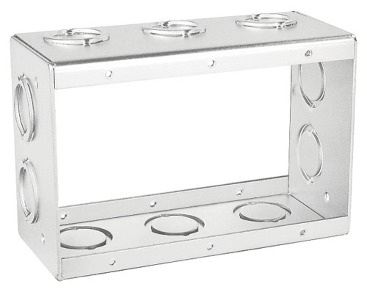 Three Gang Masonry Box Extension, 21/2" Deep W/ Conduit KO's Southwire