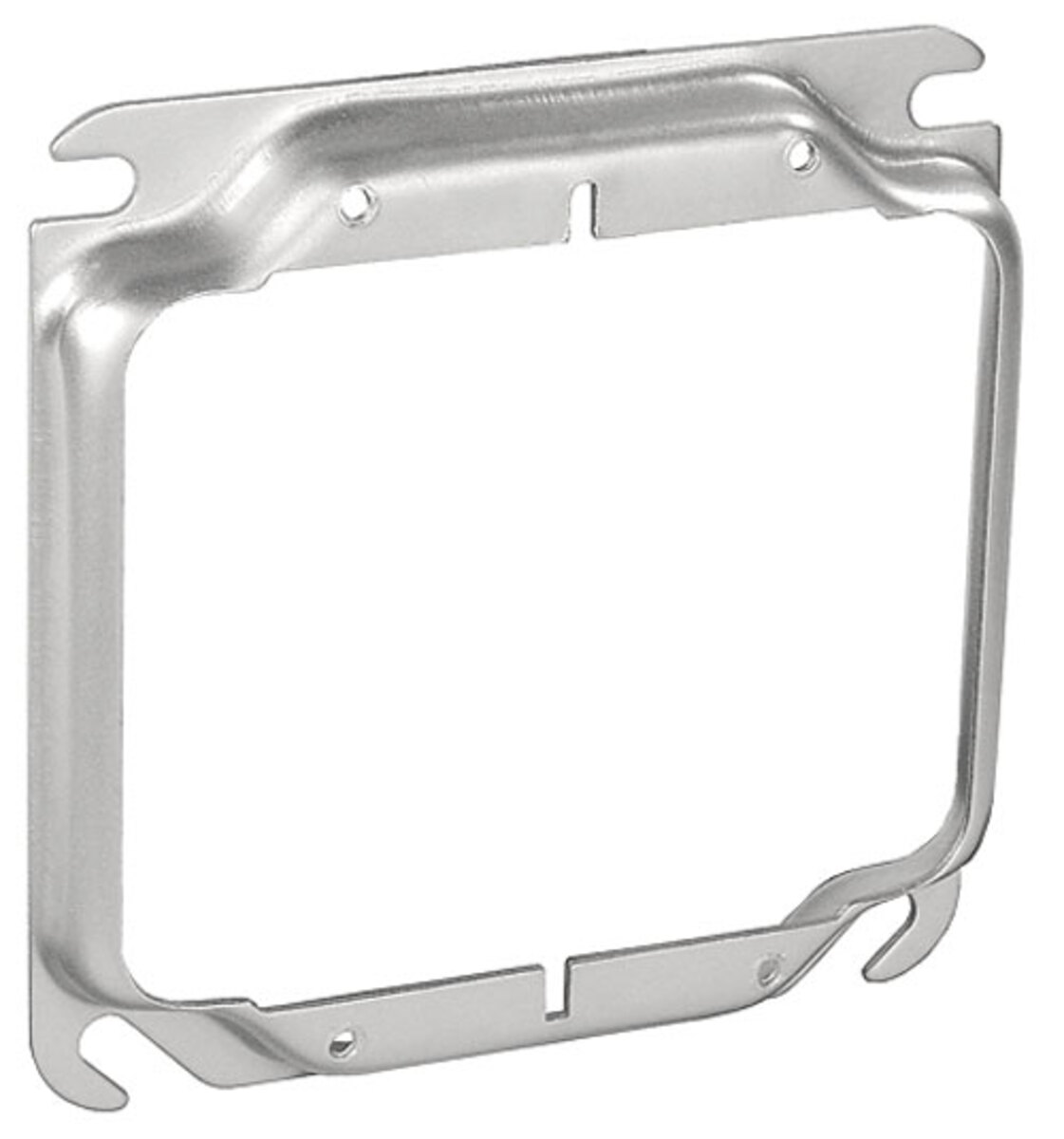 4" Square Two Gang Device Ring - 1/2" Raised - Stainless Steel