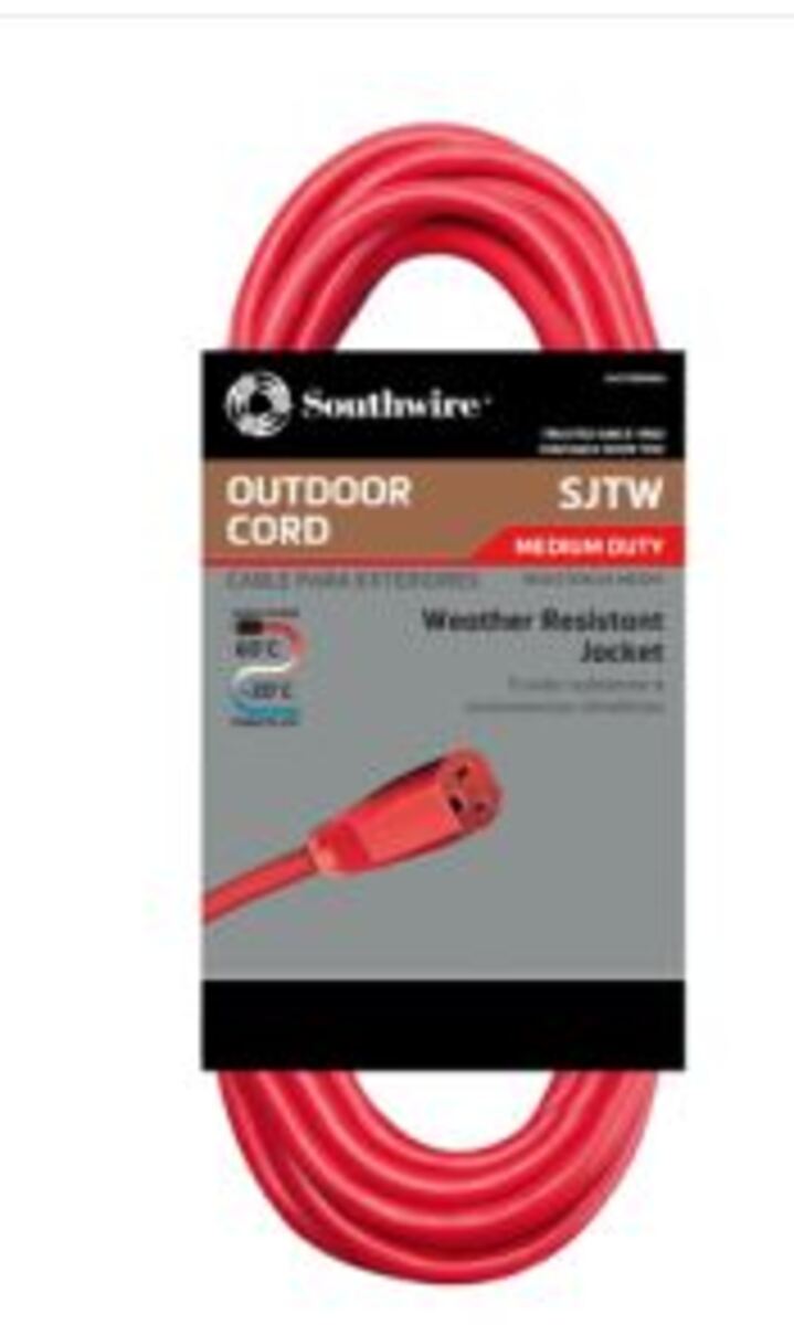 Southwire 2409SW8803 14/3 Medium-Duty 13-Amp SJTW General Purpose Extension Cord, 100-Feet