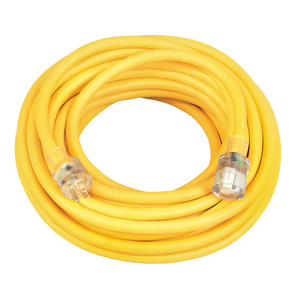 SOUTHWIRE, 12/3 SJTW 100' YELLOW OUTDOOR TWIST-TO-LOCK NEMA L5-20P EXTENSION  CORD