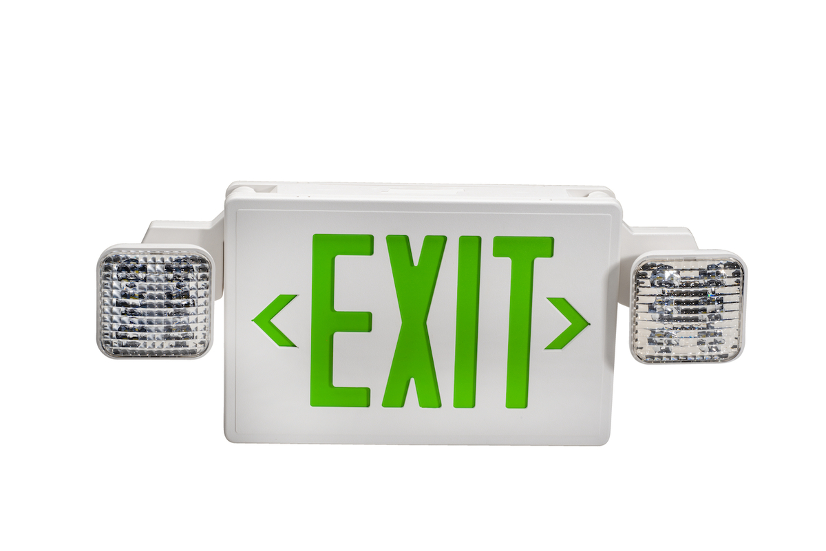 4PK LED GREEN EXIT & EMERGENCY COMBO