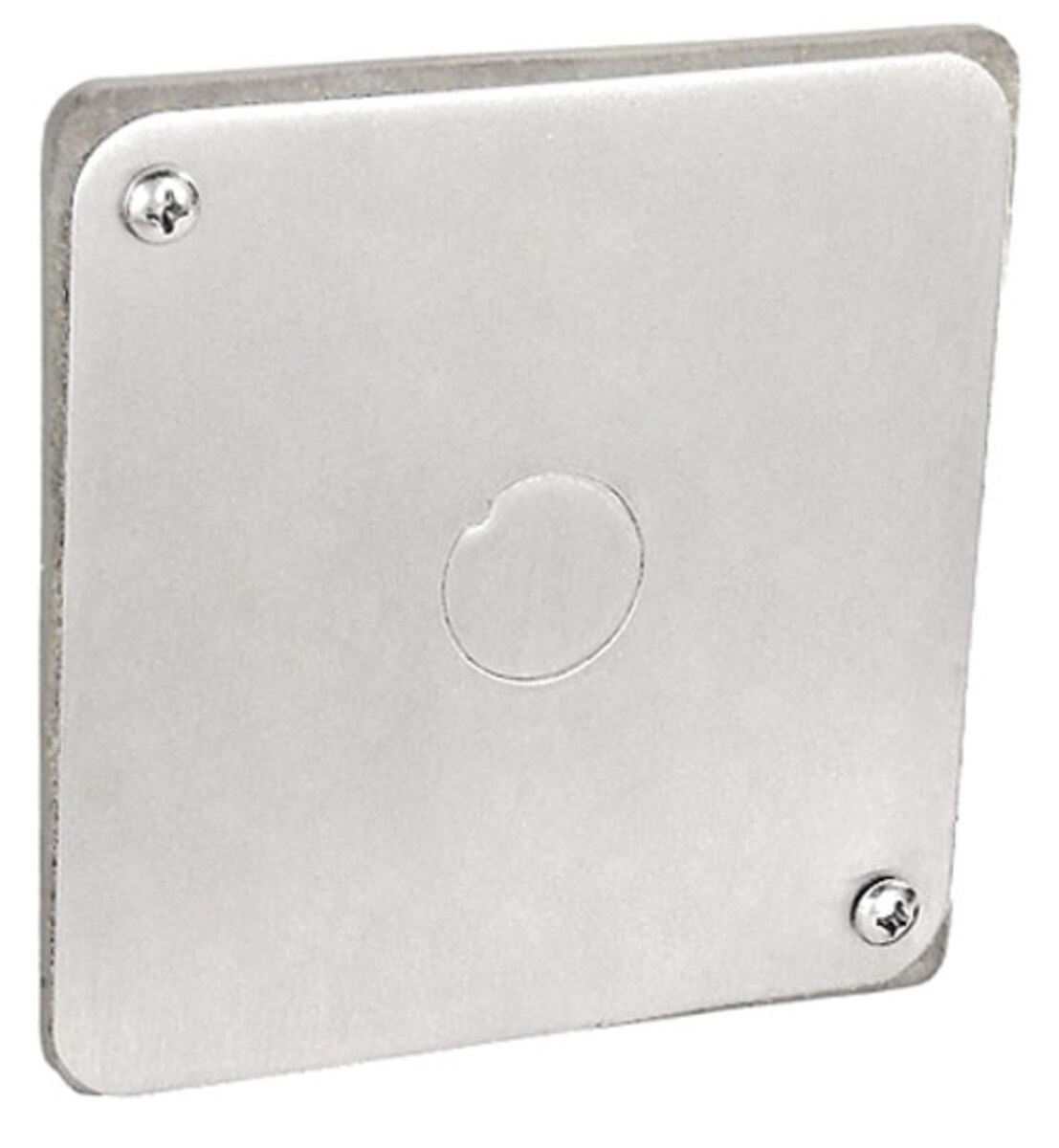 4" Square Plenum Blank Cover - W/ 1/2" Knockout - Stainless Steel