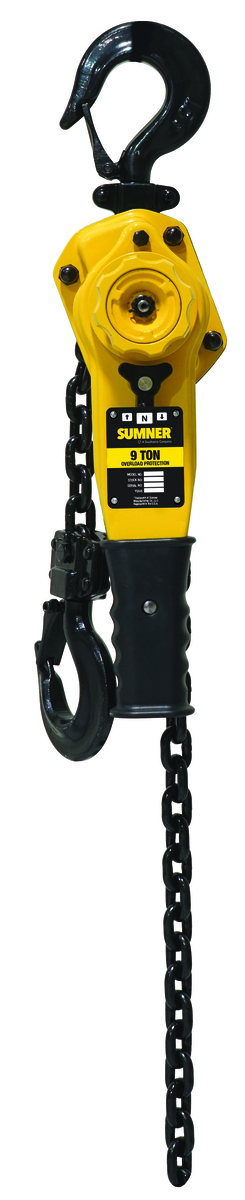 9 Ton lever Hoist with 15 ft. chain fall and overload protection