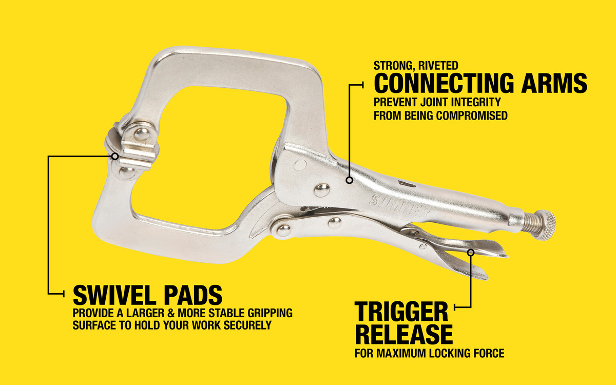 WHT, 18" LOCK CLAMP W SWIVEL PADS