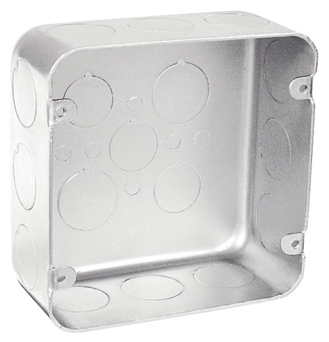 4-11/16" Square Plenum Box, 2-1/8" Deep - Drawn, W/Conduit KO's