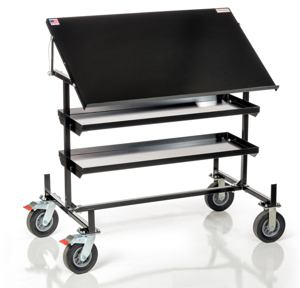 WW-550, WIRE WAGON 550- MOBILE PRINT TABLE W/ STORAGE
