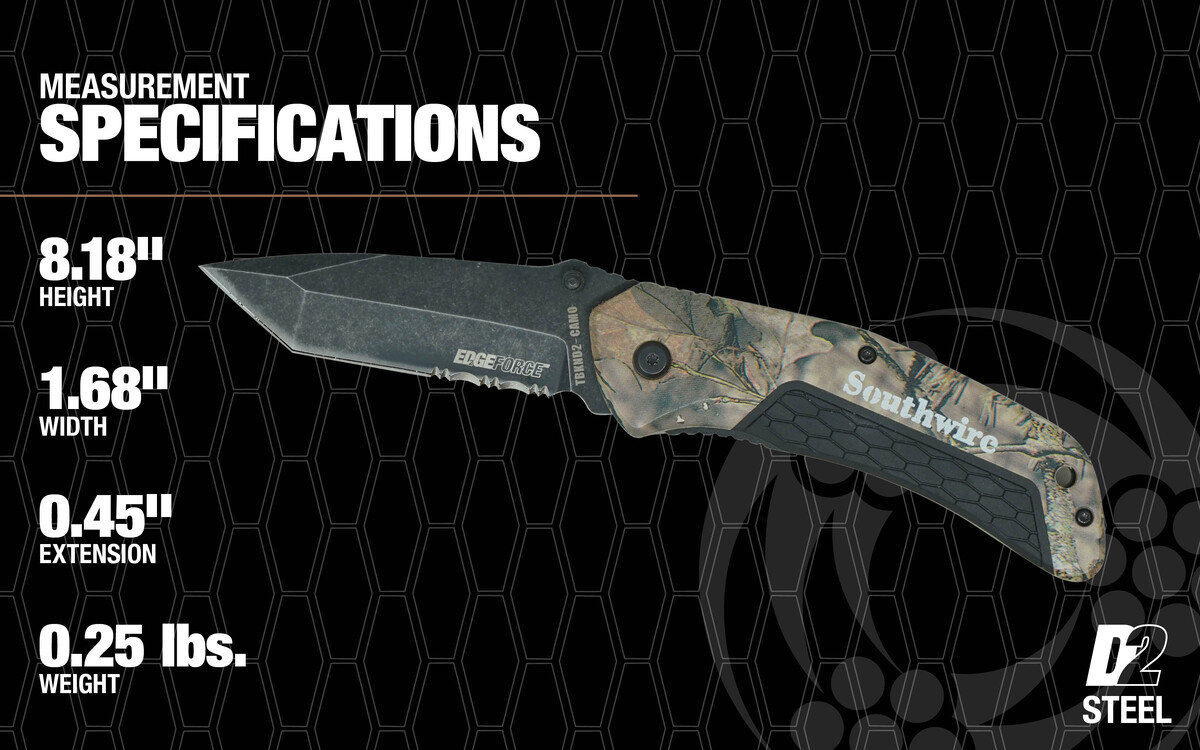 TBKND2-CAMO, CUCHILLO PLEGABLE D2 CAMO