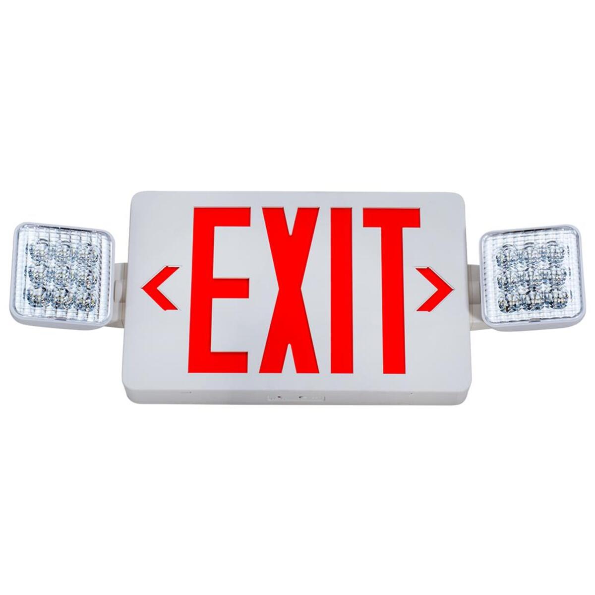 6PK LED RED EXIT & EMERGENCY COMBO-REMOTE CAPABLE