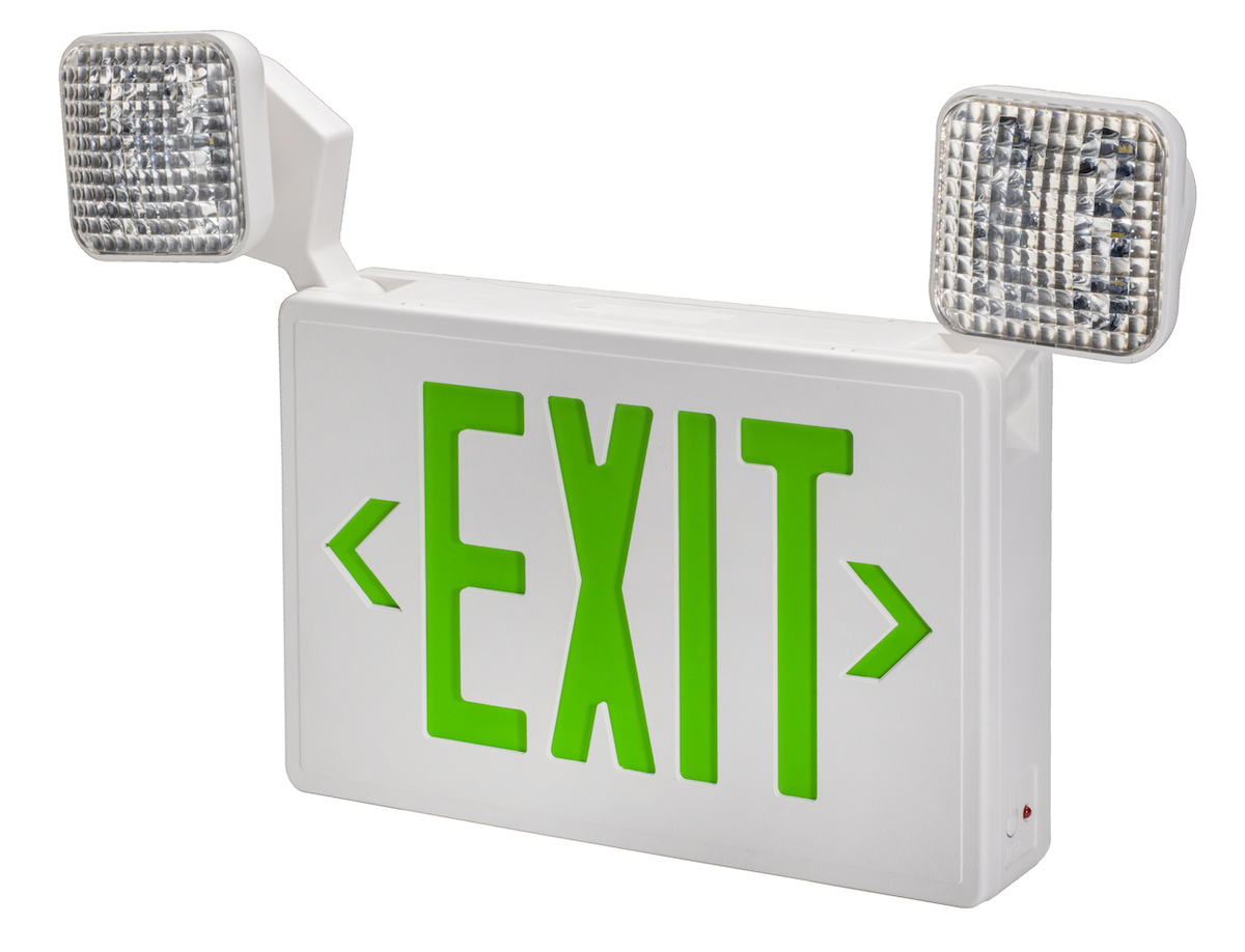 4PK LED GREEN EXIT & EMERGENCY COMBO