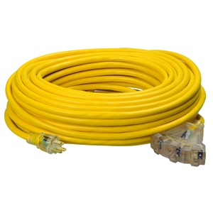 Southwire 10/3 50' SJTOW Yellow Extension Cord 5-20 P/R w/ Lighted End  26188802