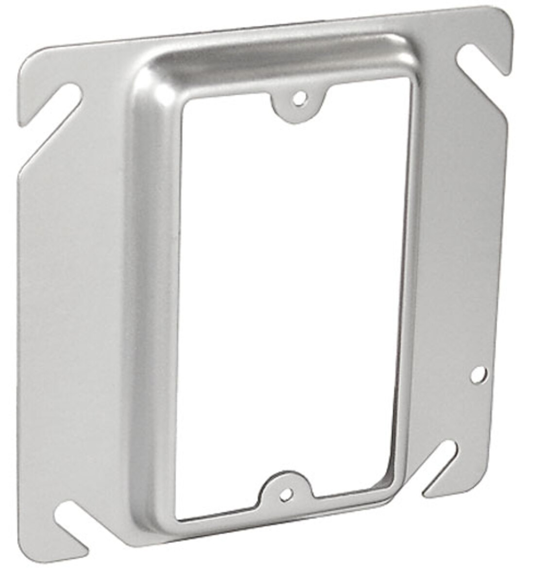 4" Square One Gang Device Ring - 1/2" Raised - Stainless Steel