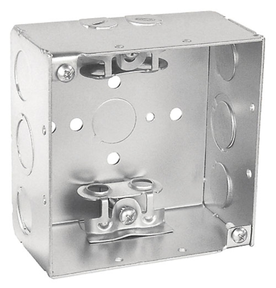 4" Square Box, 2-1/8" Deep - Welded,  W/Mc/Bx Clamps