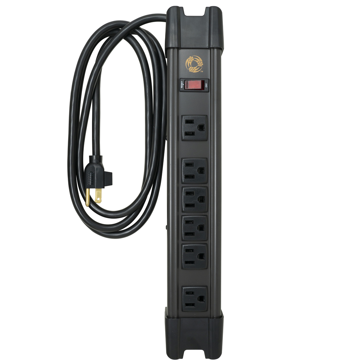 SOUTHWIRE 20 AMP RATED, 6 OUTLET ALL METAL POWER STRIP WITH NEMA 5-20  P<(>&<)>R, 15 FOOT 12/3 CORD