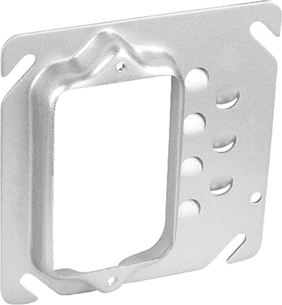4" Square Single Gang Offset Device Ring - Raised 5/8"