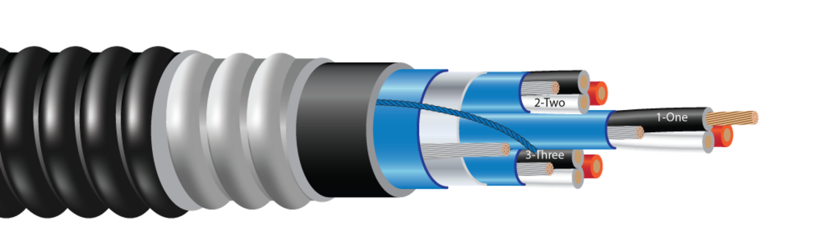 Cable Cu 16 mm2 triple isolated and armoured