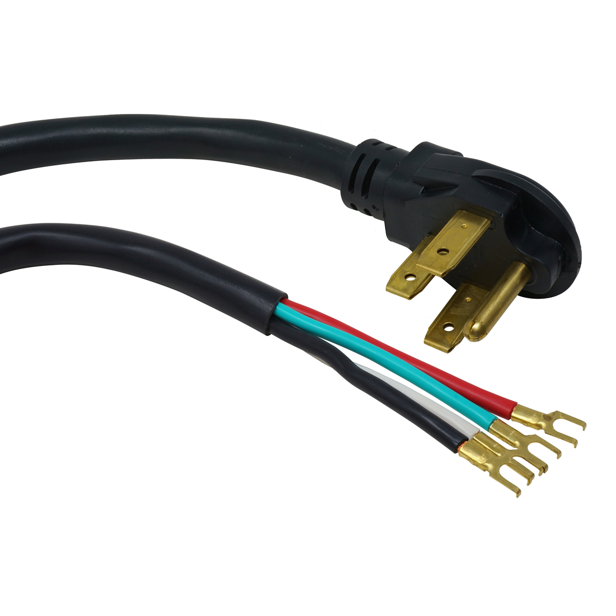 Range Replacement Cord - 6/2-8/2 50-AmpRound SRDT 4-Wire 4' with NEMA 14-50 Plug - Black