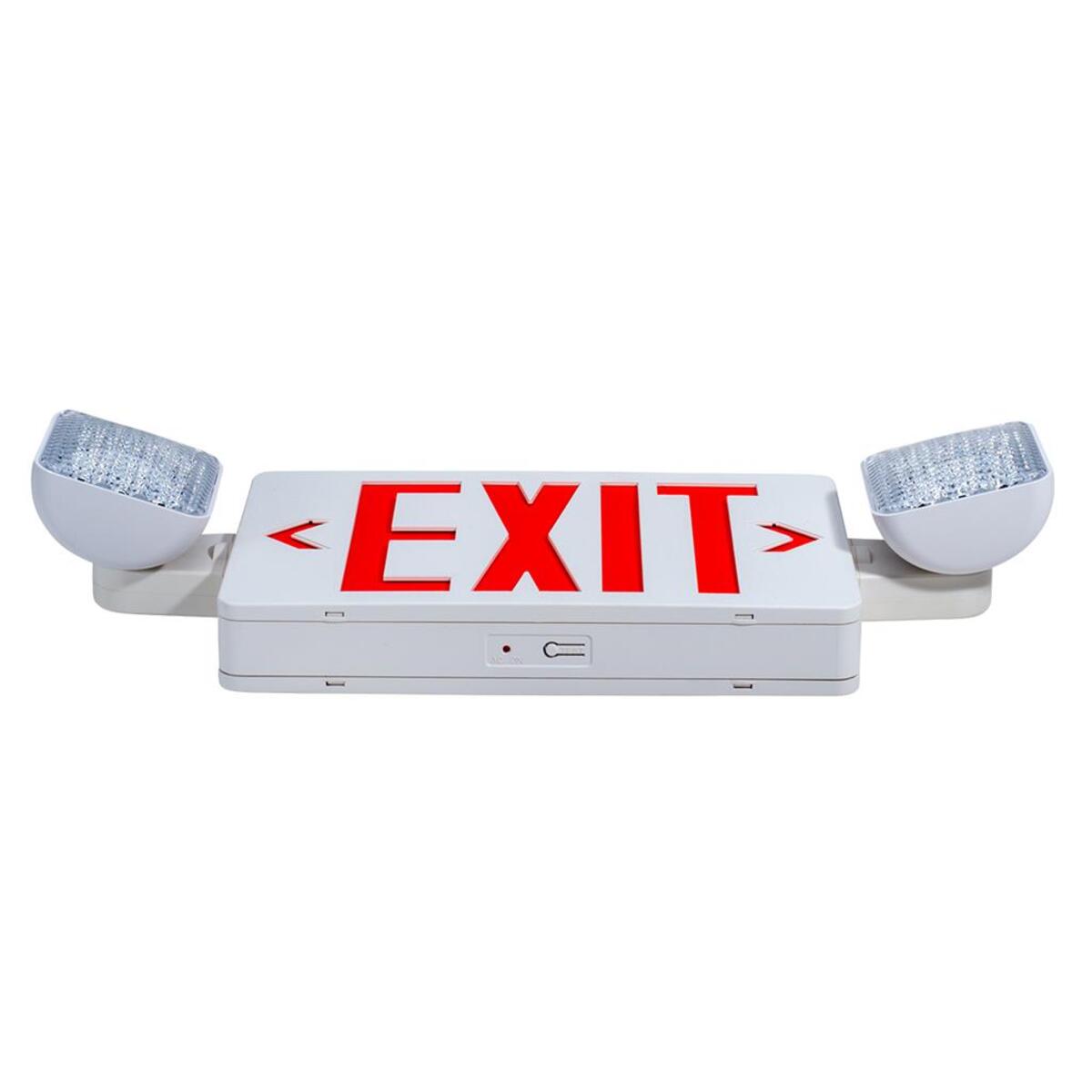6PK LED RED EXIT & EMERGENCY COMBO-REMOTE CAPABLE