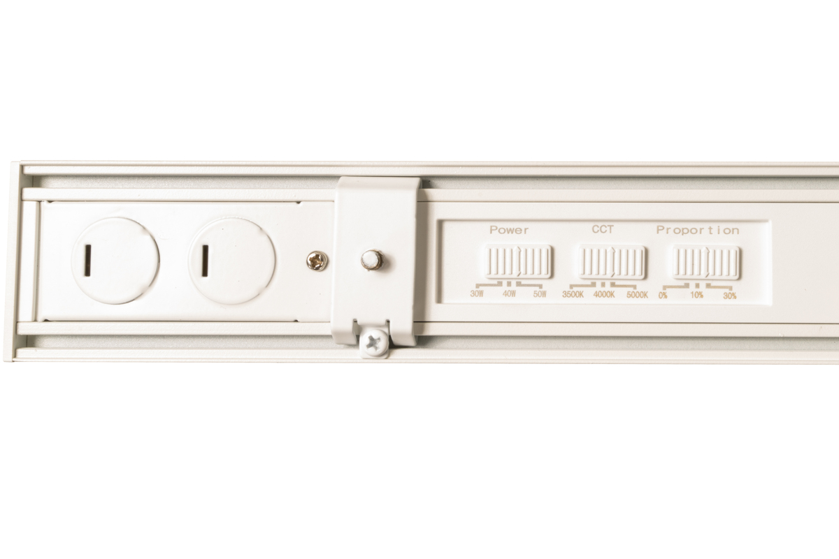 12PK 4FT 50W POWER & CCT SELECTABLE ARCHITECTURAL LINEARSTRIP-DIRECT/INDIRECT LIGHT-WHITEWITH EMERGENCY BATTERY BACKUP30/40/50W 3,870/5,080/6,250 LUMENS3500K/4000K/5000K 120-277VDIMMABLE 0-10V
