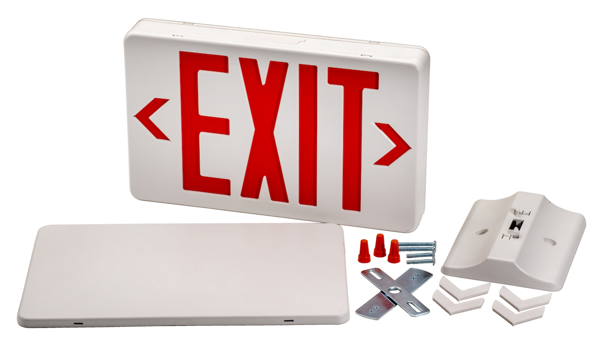 12PK LED RED EXIT W/BATTERY BACK UP