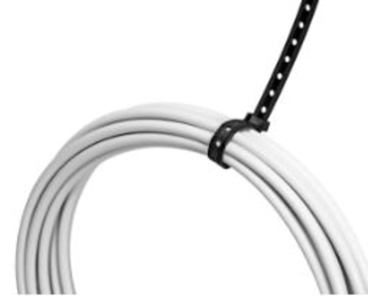 CABLE TIE, UNIVERSAL MOUNTING, BLACK, 50LBS, 8", 15PK
