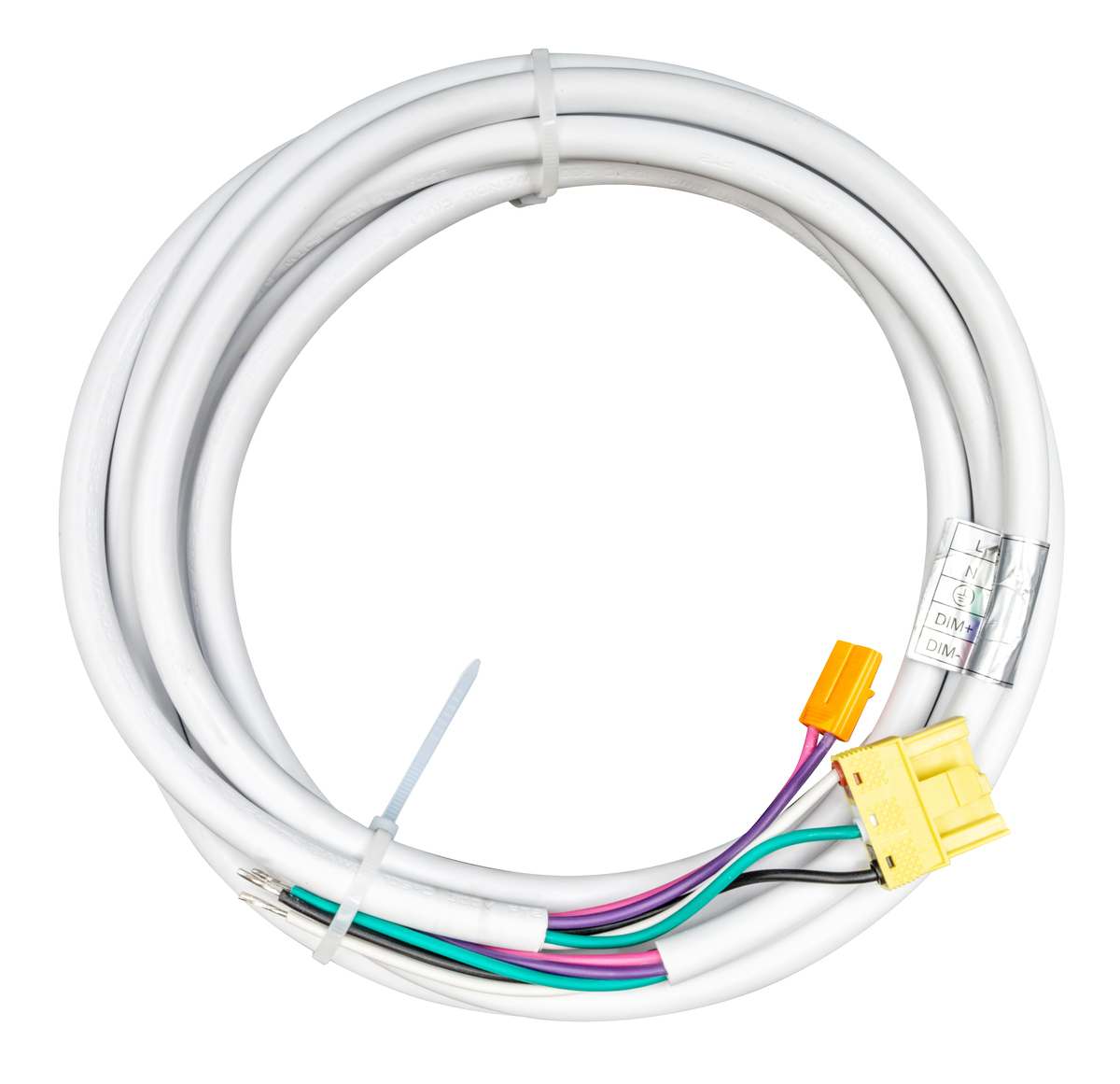 Power Cord , 5 Wire, 0-10 control wires, White