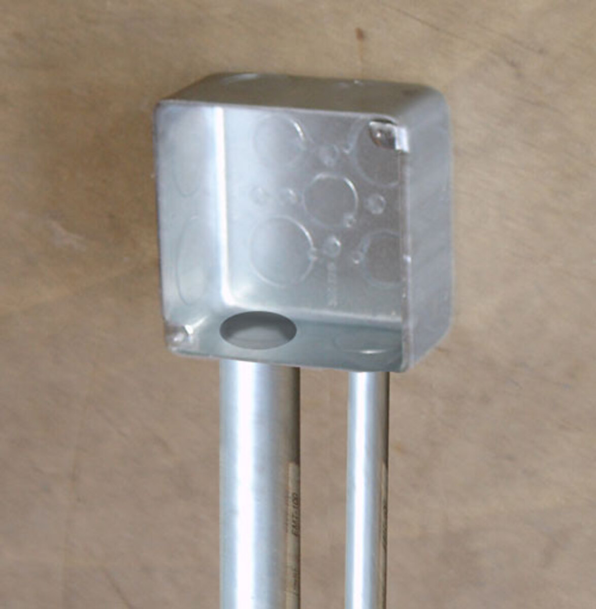 4" Square Box, 2-1/8" Deep - Drawn, W/Conduit KO's