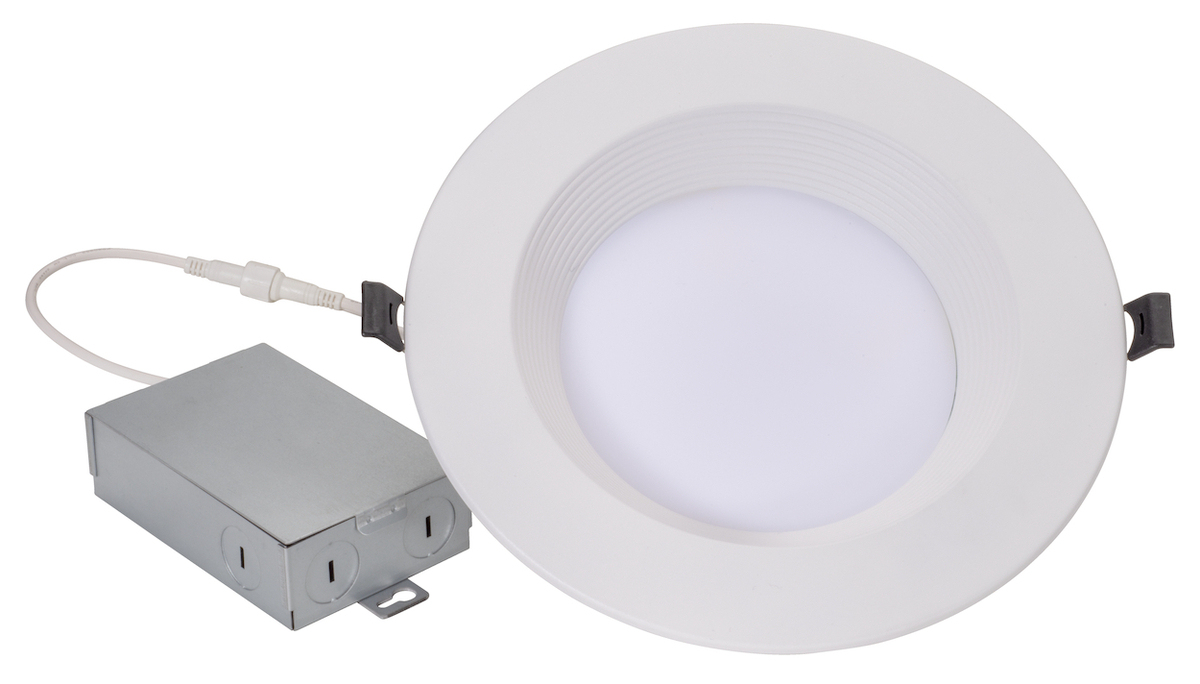 8" LED Baffle Trim Slim Fit Deep Regress Recessed Downlight, 21 Watt, CCT Selectable