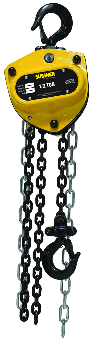 1/2 Ton Chain Hoist with 10 ft. Chain Fall