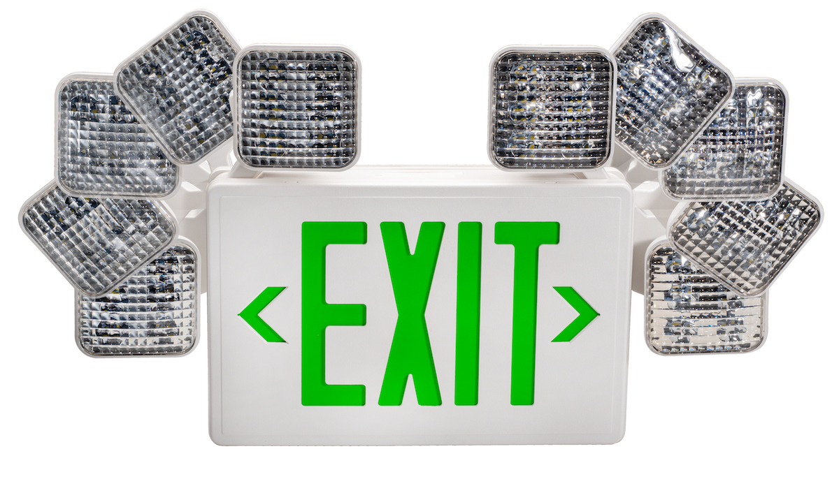 4PK LED GREEN EXIT & EMERGENCY COMBO